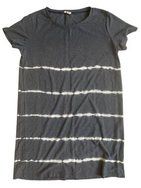 Gray/blue Tie-Dye Stripe Tee Dress Sz Medium